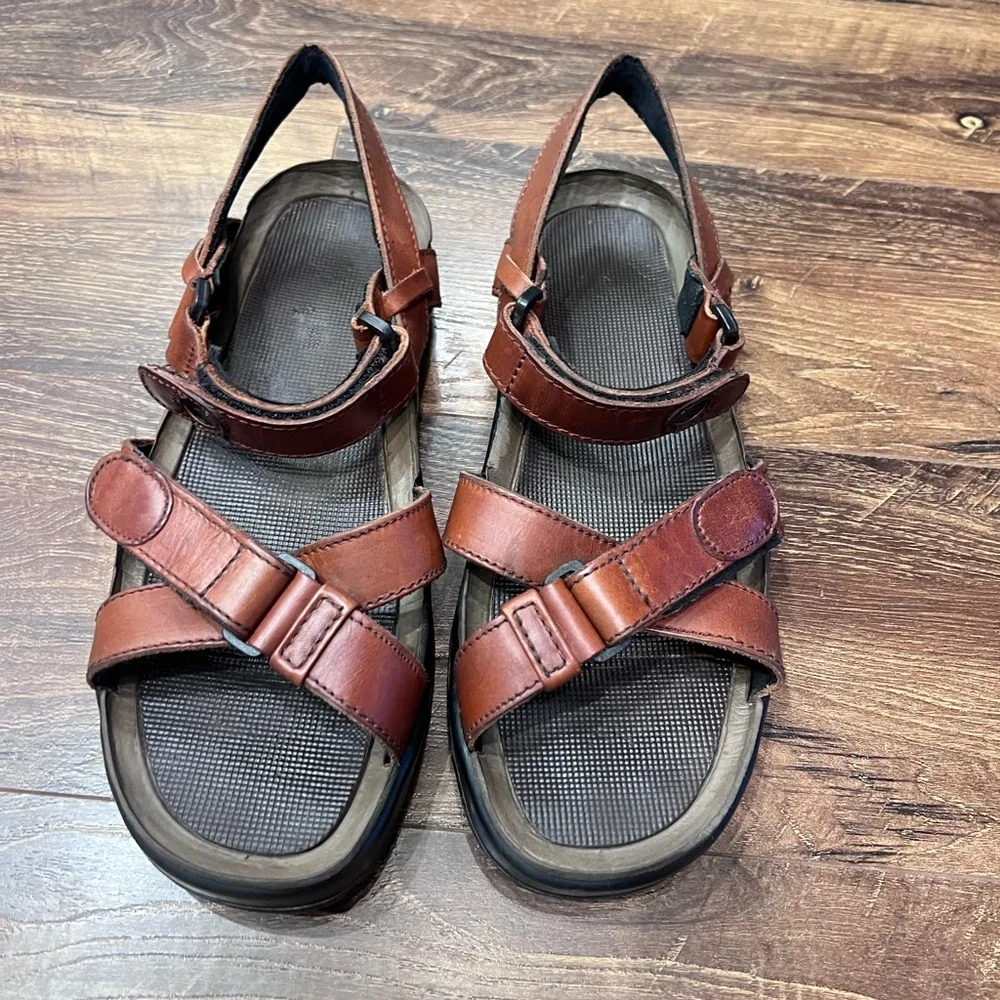 Timberland Leather Hiking Sandals Mens Gorpcore Outdoor Trail Utility Dad Style - Picture 12 of 14